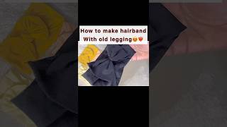 How to make bow hairband with waste clothes shorts trendingshorts hairband [upl. by Assilla]