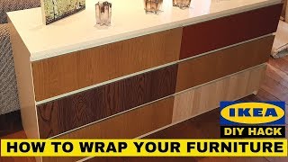 CUSTOMIZE YOUR IKEA FURNITURE  DIY Hack with Vinyl Wrap [upl. by Ashbey]