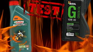 Castrol Magnatec 10W40 kontra Bizol Green Oil 10W40 Test czystości oleju 400°C [upl. by Forrer]