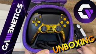 Custom PS5 PRO’ black and Gold controller by Gamenetics Mouse click trigger and bumpers [upl. by Xxam]