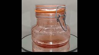 1978 Crownford Giftware Home Sweet Home Made n Italy Pink Glass Preserving Jar [upl. by Ingra]