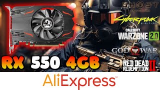 AMD RX 550 4GB  Aliexpress  Teste com Ryzen 5 4600g  16gb Ram  Benchmark [upl. by Melva]