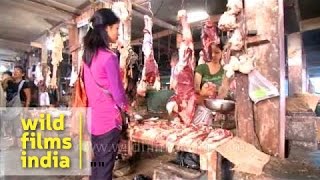 Women shop for prime cuts at meat market in Mizoram [upl. by Genevieve]