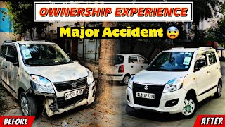 WAGON R CNG OWNER REVIEW  WAGON R MAJOR ACCIDENT 😭  WAGON R CNG MILEAGE 👍 [upl. by Ynaffad]