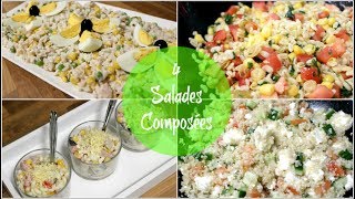 4 Recettes de Salades Composées  Riz Pâtes Blé et Quinoa   Muslim Queens by Mona [upl. by Ysor]