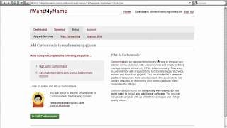 How To Add Carbonmade To Your Domain At iWantMyName [upl. by Nosnorb]