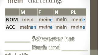 German Grammar Possessive Adjectives Nom and Acc Case [upl. by Neomah]