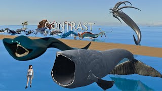 Sea Monsters 3D Size Comparison  Bloop vs Megalodon vs El Gran Majá [upl. by Kristal]