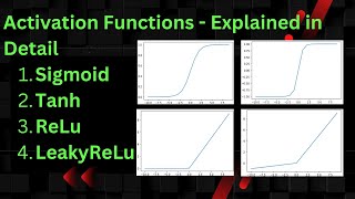 Activation FunctionsPart2  Sigmoid  Tanh  ReLu  LeakyReLu Explained in detail [upl. by Lynus]