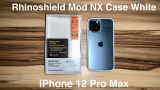 Rhinoshield Mod NX iPhone 12 Pro Max Case White unboxing amp install [upl. by Nybbor]