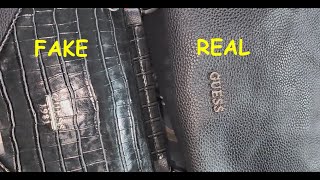 Real vs fake Guess bag How to spot fake Guess handbags and purses [upl. by Reeba]