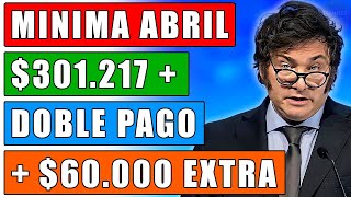 💥quotMile Minima 301217 60000 Extra y Pago Doble en Abril para Jubilados y Pensionados ANSESquot [upl. by Pedaias902]