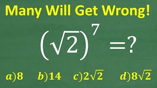 Square root of 2 to the 7th power  How much do you know about square roots and powers [upl. by Dihahs]