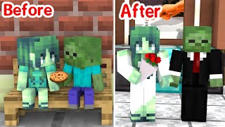 Before and After  Baby Zombie  Minecraft Animation [upl. by Ellehcen]