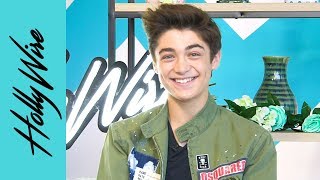 Asher Angel Reveals What Annie LeBlancs A Shaped Flowers ACTUALLY Stand For  Hollywire [upl. by Sldney910]