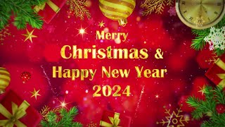 A Merry Christmas and Happy New Year 2024 Best Wishes Greetings Video Animation [upl. by Anirat991]