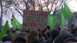 Manif quotMariage pour tousquot 27012013 Slogan quotSi Hollande recule on lenculequot fake ou pas fake [upl. by Aidin]