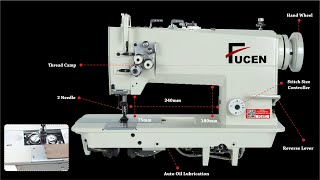 FC872 Double needle flat bed needle feed fix bar lockstitch sewing machines large hook [upl. by Eilac]