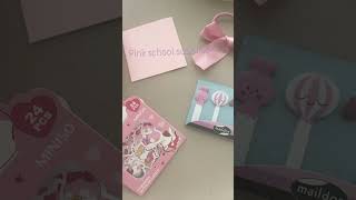 Pink school supplies really make you that girl anyways follow me were on the road to 100 foryou [upl. by Oiramd]