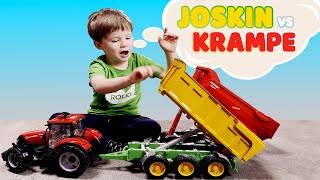 Joskin vs Krampe  Zabawa w farmę brudertoys family tractor [upl. by Accber]