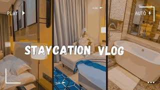 Staycation Vlog  Riyadh hotel  Aesthetic morning routine  productivity  hot bath amp more [upl. by Ardis]