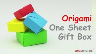 Origami gift box Senbazuru easy  single sheet of paper [upl. by Oguh]