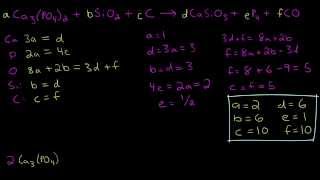 03  Algebraic Method for Balancing Chemical Equations Example 2 [upl. by Morie576]