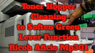 Toner Hopper Unit Cleaning Ricoh Aficio Mp301 [upl. by Aigneis]