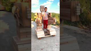 Homemade wooden robot shorts ytshorts newshorts [upl. by Eyssej981]