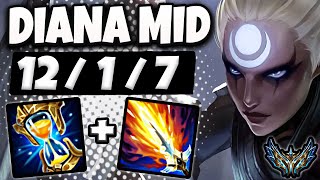 Diana vs Aurelion Sol  MID  Lol Korea Challenger Patch 1412 ✅ [upl. by Grekin]