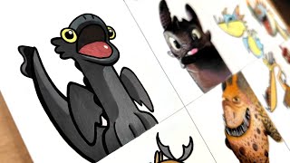 Drawing Cartoon Vs Realistic  How To Train Your Dragon  Toothless Dancing Meme [upl. by Yenettirb421]