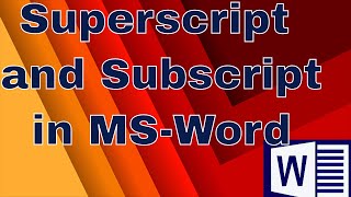 Superscript and Subscript in MS Word [upl. by Jerald]