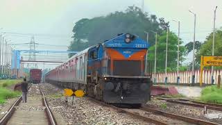 Roaring EMD Beast Siliguri WDP4 20017 with Arunachal AC Superfast Express thrashes Balipara at MPS [upl. by Hoppe]