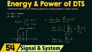 Energy and Power of DiscreteTime Signals [upl. by Grube]