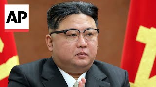 North Koreas Kim Jong Un attends ruling partys yearend meeting [upl. by Dosi]