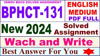 BPHCT 131 solved assignment 2024 in English  bphct 131 solved assignment 202324  bphct131 2024 [upl. by Suilmann]