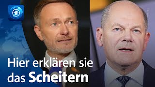 Regierung geplatzt Deutliche Worte zwischen Scholz und Lindner  Erklärungen im Wortlaut [upl. by Yauqram503]