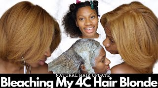 How I Bleached My 4c Natural Hair Honey Blonde at Home By Myself Mess Ups amp Fixes Included [upl. by Dorree]