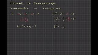 Vektoren  Umwandeln einer Ebene von Koordinatenform in Normalenform [upl. by Llertal871]