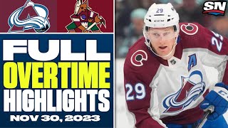 Colorado Avalanche at Arizona Coyotes  FULL Overtime Highlights  November 30 2023 [upl. by Erick]