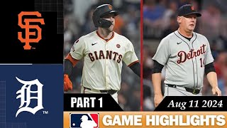 Detroit Tigers Vs San Francisco Giants GAME HIGHLIGHTS Aug 11 2024  MLB Highlights 2024 [upl. by Genvieve]