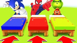 Minecraft  DO NOT CHOOSE THE WRONG BED SONIC SPIDERMAN GRINCHPs3Xbox360PS4XboxOnePEMCPE [upl. by Chatterjee]