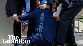 Joe Biden falls on stage at US air force academy ceremony [upl. by Beore]