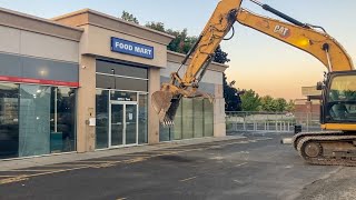 We Demolished a Convenience Store With a Caterpillar Excavator [upl. by Elenaj]