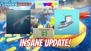 🦈 SharkBite 2 Update NEW Mosasaurus Shark Shark Abilities 1 New Boat [upl. by Llertnom]