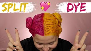 SPLIT HAIR DYE  PINK amp YELLOW [upl. by Cassondra]