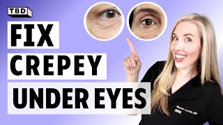 Fix Your Crepey Under Eye Skin  3 AtHome Antiaging Treatments [upl. by Ahsirahc]