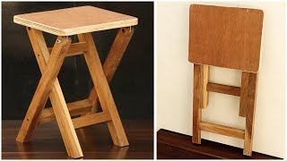 Make A Unique Foldable Wooden Stool  DIY Foldable Stool [upl. by Lena]