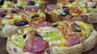 Ekmek Pizza Tarifi ve Malzemeleri [upl. by Caprice]