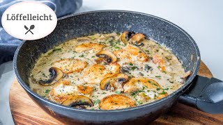 Champignon Rahmsoße mit Hähnchen  Rezept lecker und einfach  Champignon Rahmsauce [upl. by Spragens281]